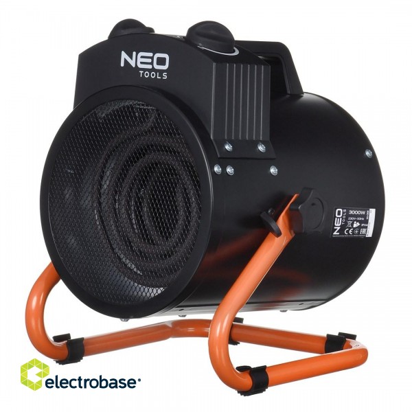 NEO TOOLS 90-068 electric space heater Stainless steel 3000 W IPX4 Black image 1