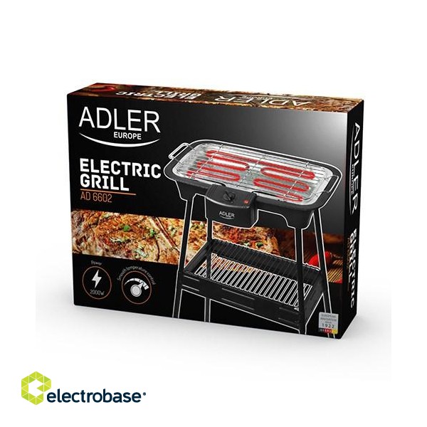 Adler AD 6602 Grill Tabletop Electric Black 2000 W paveikslėlis 2