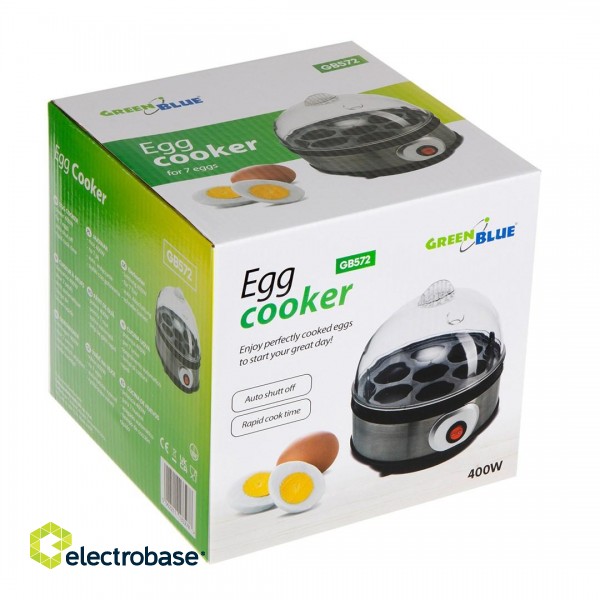 GreenBlue automatic egg cooker, 400W power, up to 7 eggs, measuring cup, 220-240V~, 50 Hz, GB572 фото 6