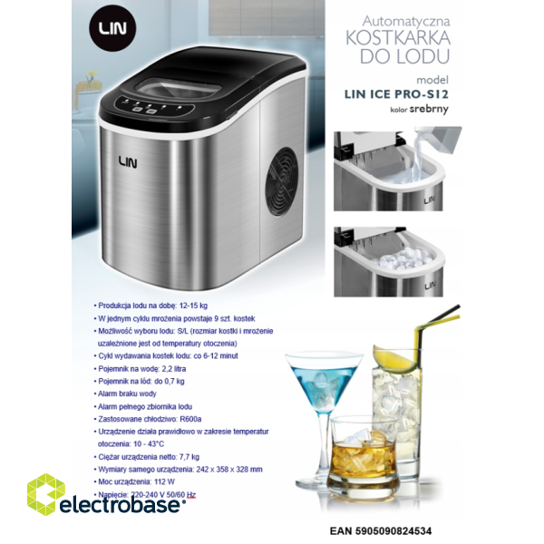 Portable ice maker LIN ICE PRO-S12 silver фото 8