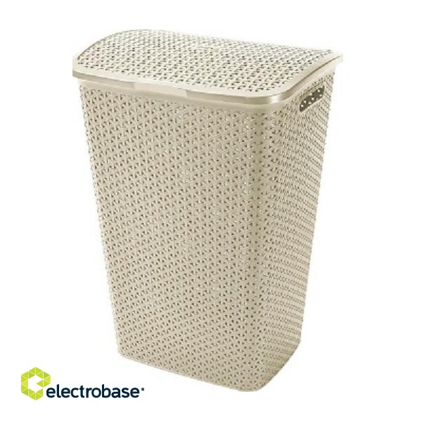 Curver laundry basket 55 L Square Rattan Cream image 2