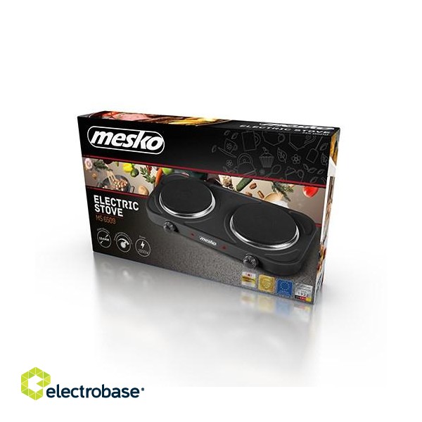 Mesko Home MS 6509 hob Black Countertop Sealed plate 2 zone(s) paveikslėlis 5