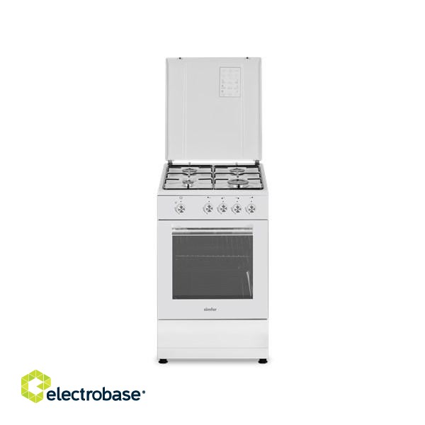Simfer | Cooker | 4401SGRBB.1 | Hob type Gas | Oven type Gas | White | Width 50 cm | Depth 55 cm | 49 L