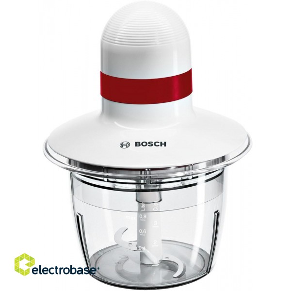 Bosch MMRP1000 electric food chopper 0.8 L 400 W Red, Transparent, White фото 1