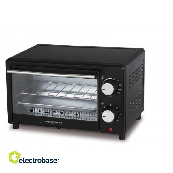 Esperanza EKO004 toaster oven 10 L 900 W Black Grill paveikslėlis 1