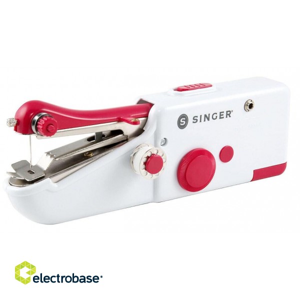 SINGER Stitch Sew Quick Mini mechanical sewing machine AA Battery White image 1