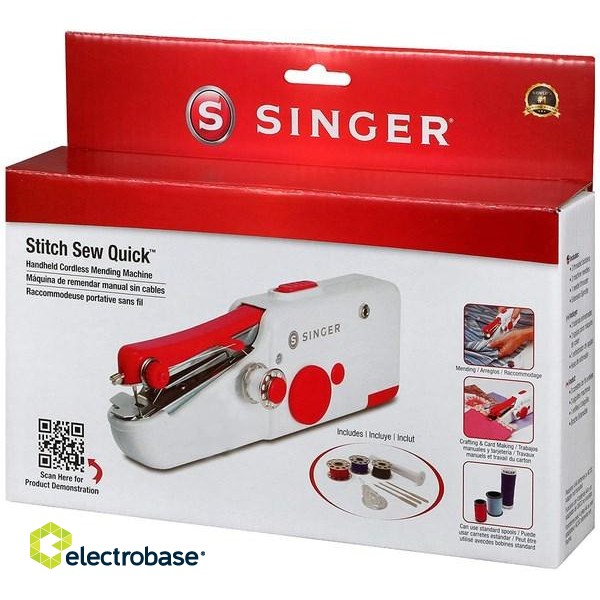 SINGER Stitch Sew Quick Mini mechanical sewing machine AA Battery White фото 4