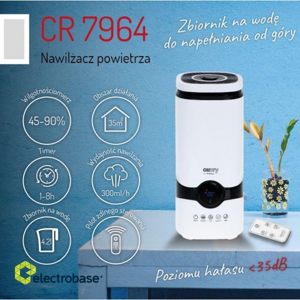 Camry CR 7964 air humidifier 4.2L 25 W White image 5