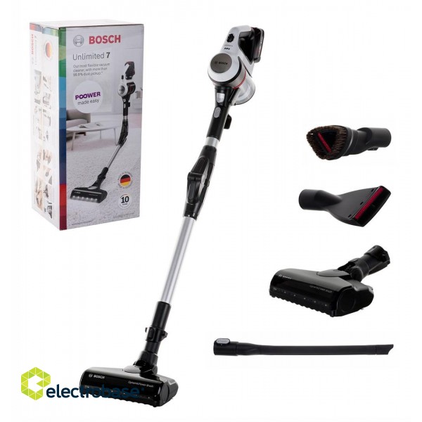Bosch BBS711W stick vacuum/electric broom Bagless 0.3 L Black, Stainless steel, White фото 1