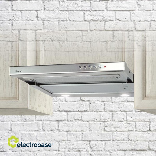 Akpo WK-7 Light 60 cooker hood Semi built-in (pull out) Stainless steel image 1