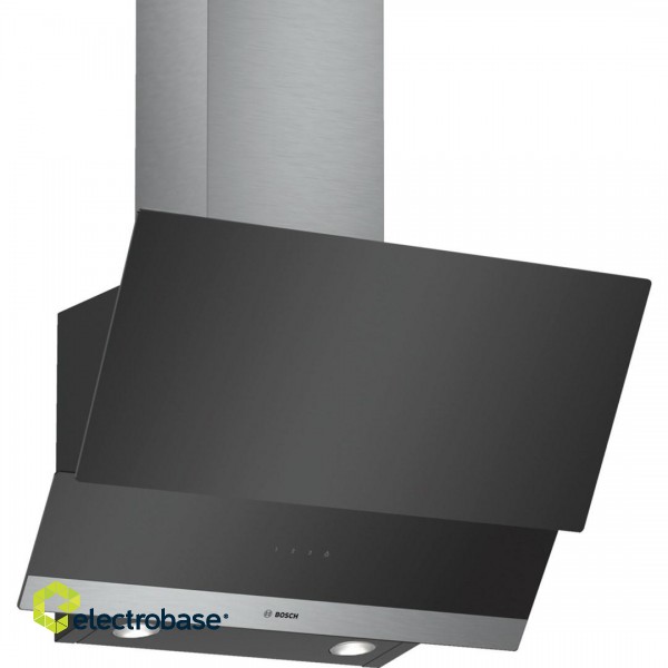 Bosch DWK065G60 cooker hood 530 m³/h Wall-mounted Black,Stainless steel image 1