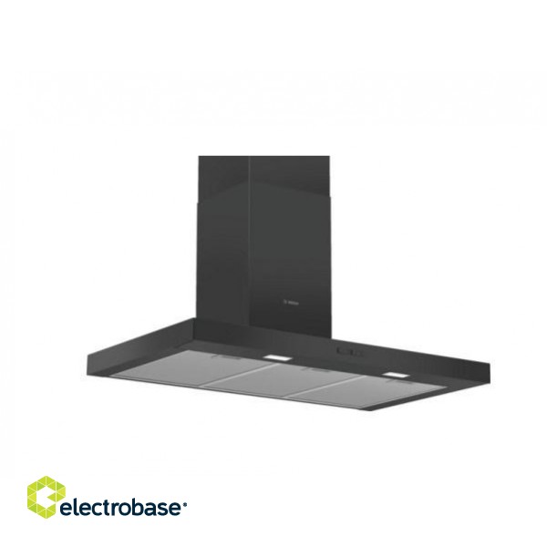 Bosch Serie 2 DWB96BC60 cooker hood Wall-mounted Black 619 m³/h B image 1