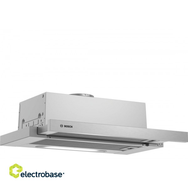 Bosch Serie 4 DFT63AC50 cooker hood Semi built-in (pull out) Silver 360 m³/h D image 1