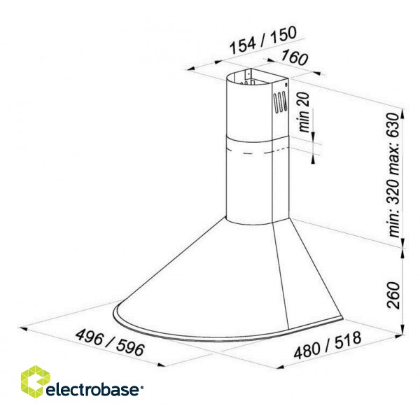 Wall-mounted canopy MAAN Mix 3 60 310 m3/h, White image 3