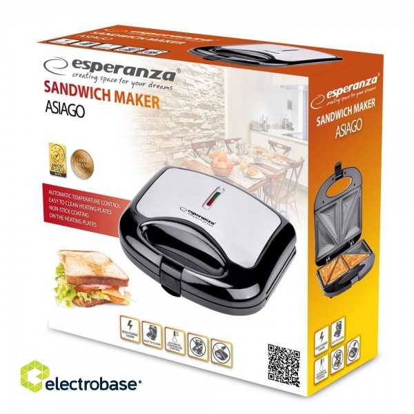 Esperanza EKT011 Sandwich toaster 1000W Black фото 3