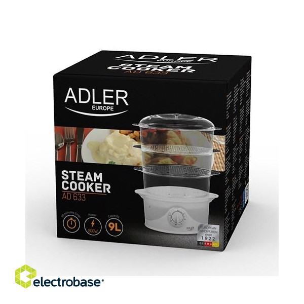 Adler AD 633 steam cooker 3 basket(s) White Freestanding 800 W paveikslėlis 5