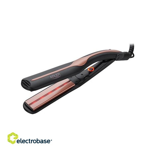 Adler AD 2318 hair styling tool Straightening iron Warm Black, Coral 120 W image 1