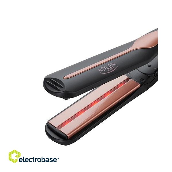 Adler AD 2318 hair styling tool Straightening iron Warm Black, Coral 120 W image 2