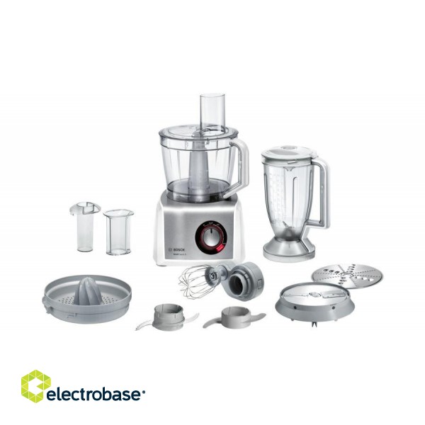 Bosch MC812S820 food processor 1250 W 3.9 L Stainless steel, White image 1