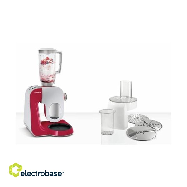 Bosch MUM58720 food processor 1000 W 3.9 L Grey, Red, Stainless steel фото 5