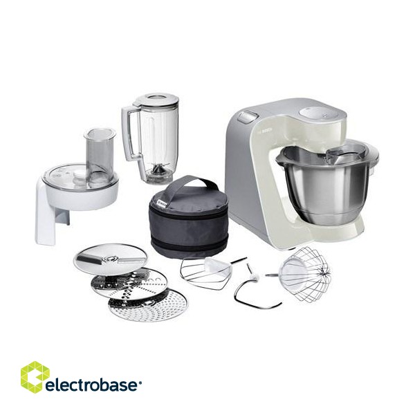 Bosch MUM58L20 food processor 1000 W 3.9 L Grey, Stainless steel, White image 1