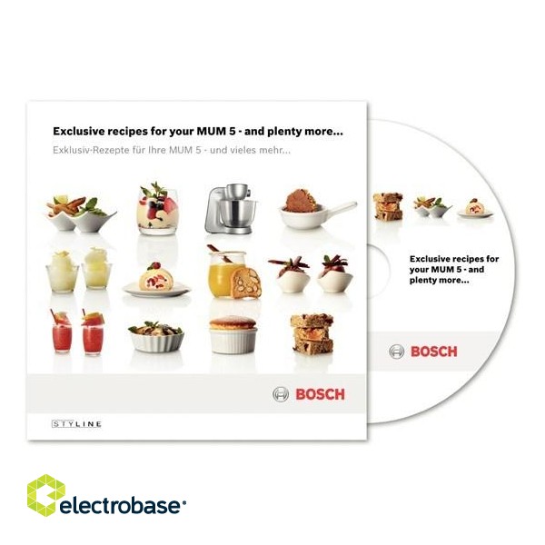 Bosch Styline food processor 900 W 3.9 L Stainless steel, White paveikslėlis 6