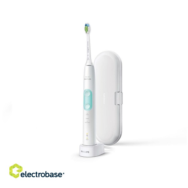 Philips 5100 series HX6857/28 electric toothbrush Adult Sonic toothbrush Mint colour, White image 1