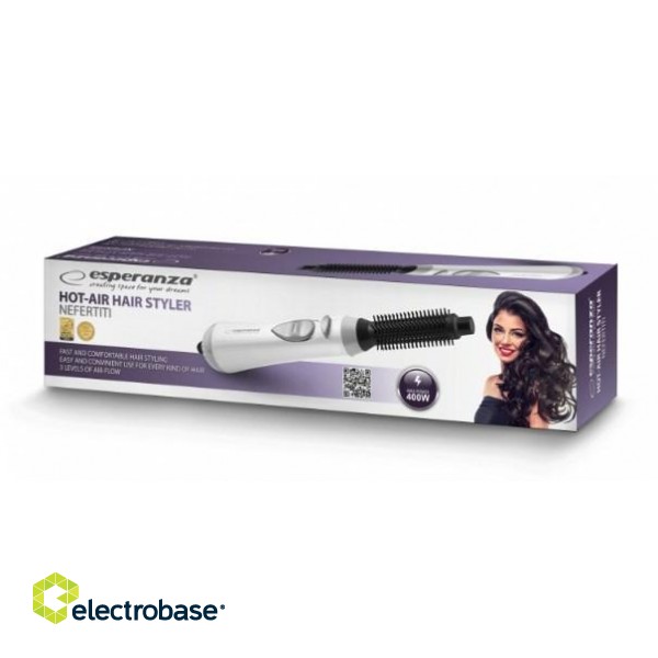 Esperanza EBL001W hair styling tool Hot air brush Warm Black,White 1.6 m 400 W фото 2