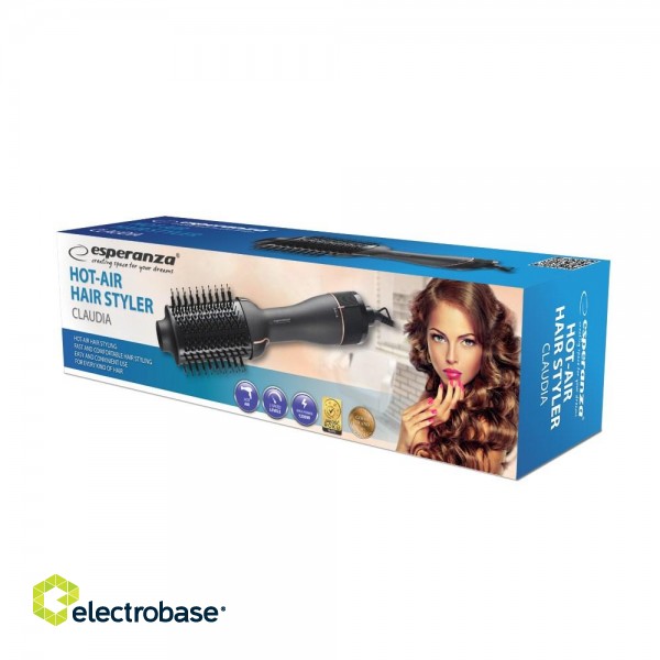 Esperanza EBL015 hair styling tool Hot air brush Black 1200W image 5