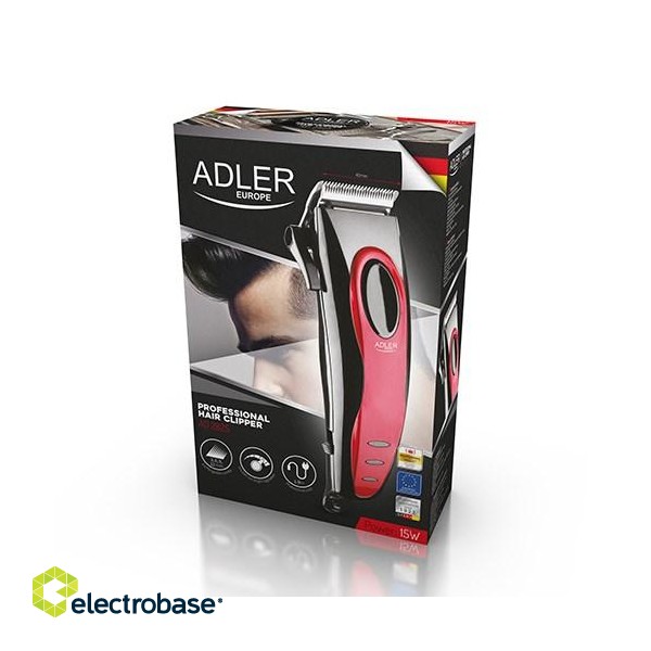 Adler AD 2825 hair trimmers/clipper Black, Red image 9