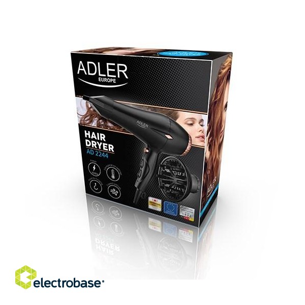 Adler AD 2244 hair dryer Black,Bronze 2000 W paveikslėlis 9