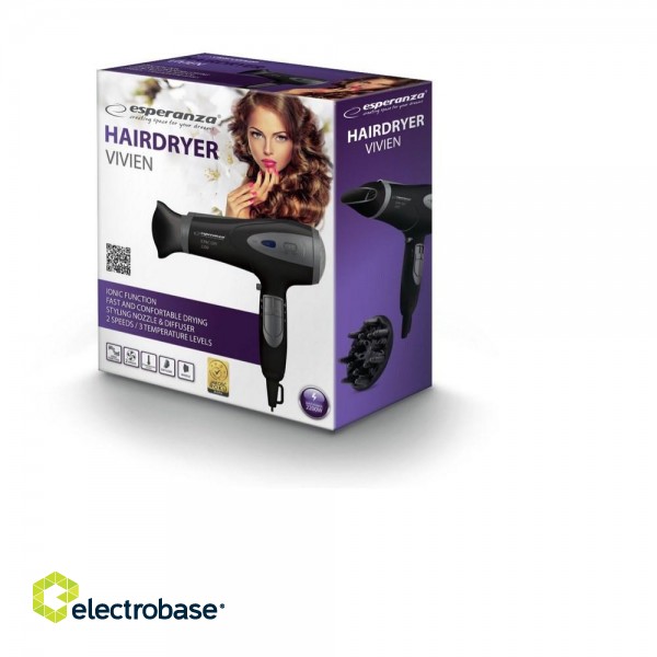 Esperanza EBH005K Hair dryer Black 2200 W image 2