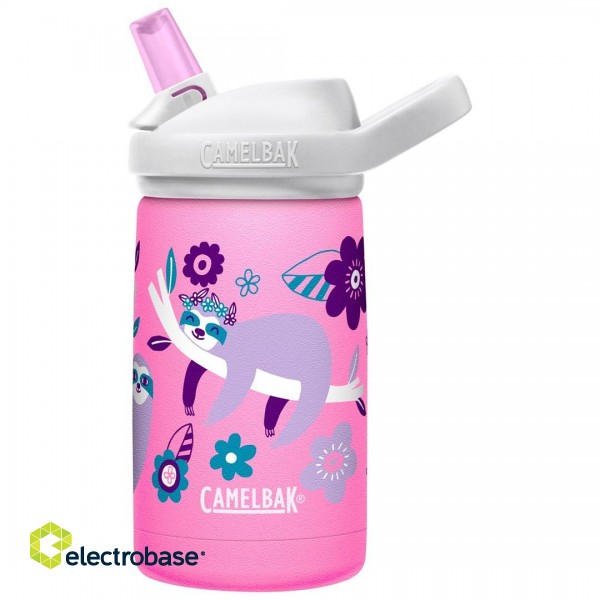 CamelBak eddy+ Kids SST Vacuum Insulated 350ml Thermal Bottle, Flowerchild Sloth image 1