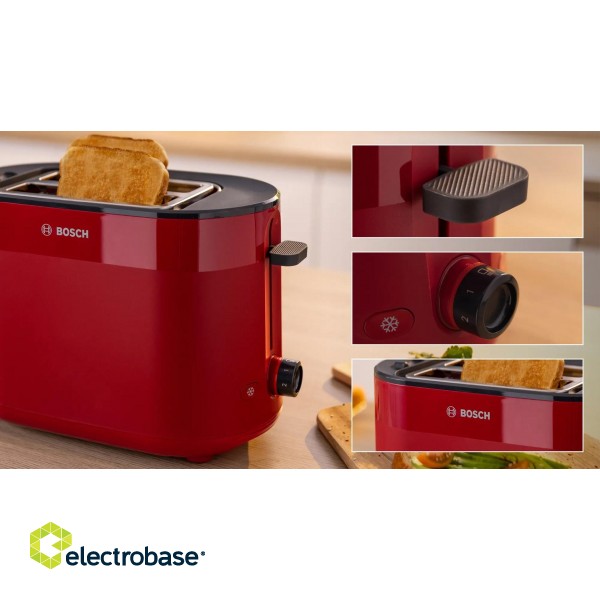 Bosch TAT2M124 toaster 6 2 slice(s) 950 W Red image 7