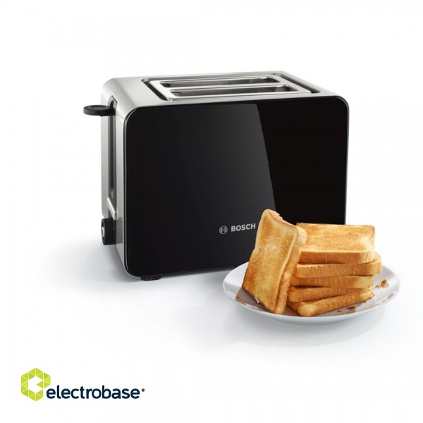 Bosch TAT7203 toaster 2 slice(s) 1050 W Black, Stainless steel paveikslėlis 3