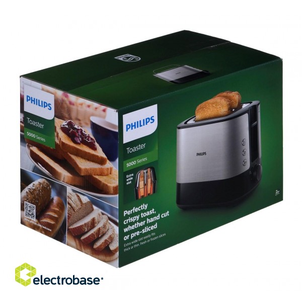 Philips Viva Collection HD2637/90 toaster 2 slice(s) Black, Stainless steel фото 6
