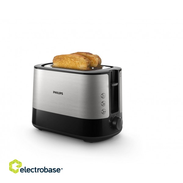 Philips Viva Collection HD2637/90 toaster 2 slice(s) Black, Stainless steel фото 1