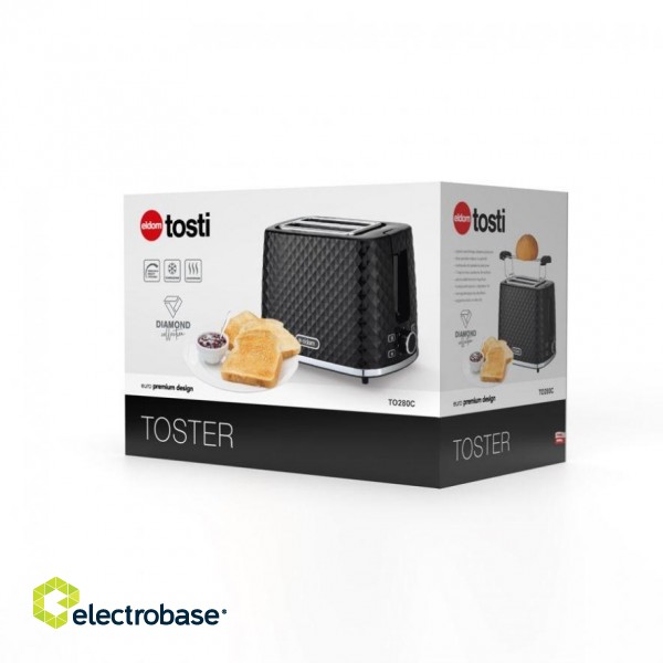 TO280C ELDOM Toaster TOSTI, bun rack, defrost system, black image 3