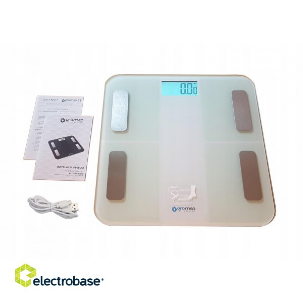 Bathroom scale ORO-SCALE BLUETOOTH WHITE paveikslėlis 2