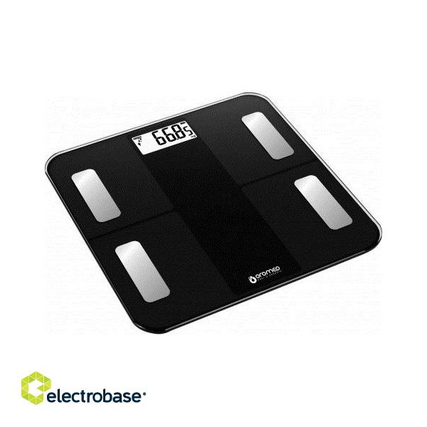 Oromed ORO-SCALE BLUETOOTH BLACK Electronic personal scale Square paveikslėlis 1