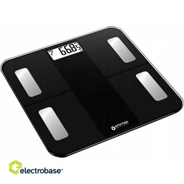 Oromed ORO-SCALE BLUETOOTH BLACK Electronic personal scale Square фото 3