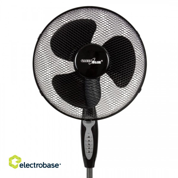 GreenBlue floor fan, 40W, 3 levels of airflow, 1.25m high 1.5m cable, with remote control and timer up to 7.5h, GB580 фото 3