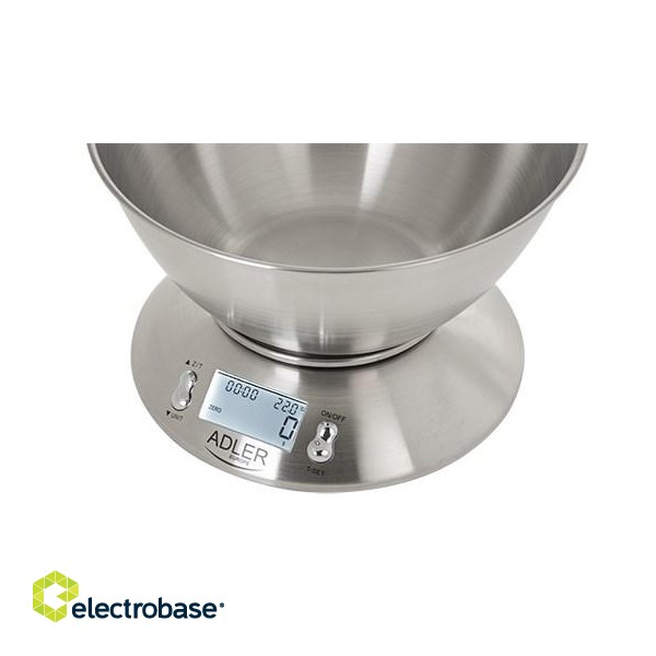 Adler AD 3134 Electronic kitchen scale Stainless steel Round image 2