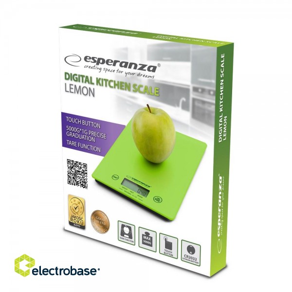 Esperanza EKS002G kitchen scale Electronic kitchen scale Green,Yellow Countertop Rectangle фото 4