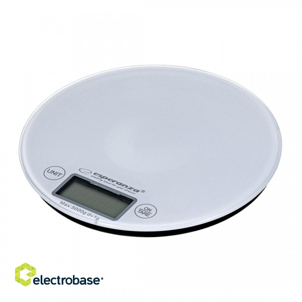 Esperanza EKS003W Electronic Kitchen Scale White Round фото 2