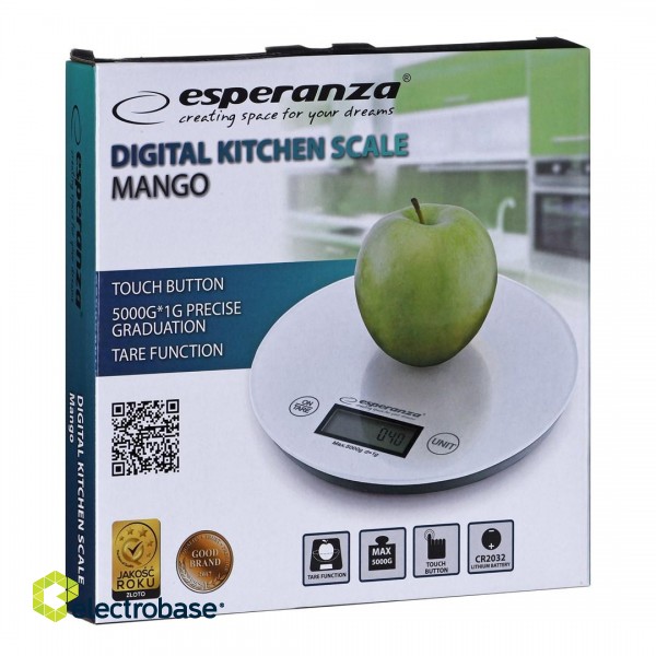 Esperanza EKS003W Electronic Kitchen Scale White Round image 6