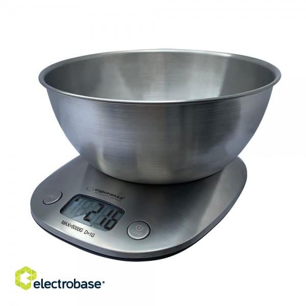 Esperanza EKS008 Electronic kitchen scale with a bowl image 1