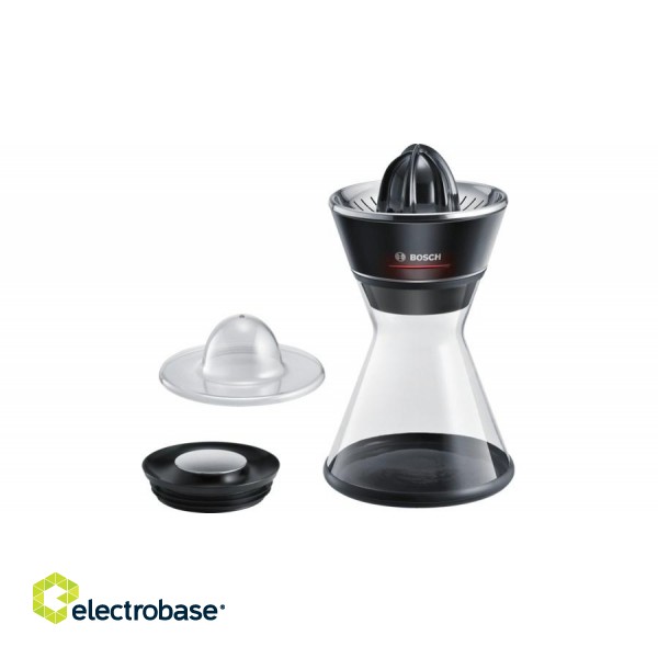 Bosch MCP72GPB citrus press Plastic, Stainless steel Black, Transparent paveikslėlis 1