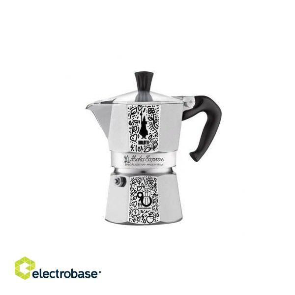 Bialetti Moka Express 90th Anniversary Moka pot 0.13 L Black, Silver, White paveikslėlis 1