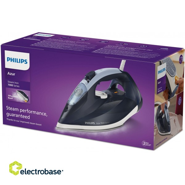 Philips 7000 series DST7030/20 iron Dry & Steam iron SteamGlide Plus soleplate 2800 W Blue image 9